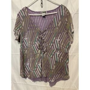 Jessica London Studio 2X Blouse Lavender Multi